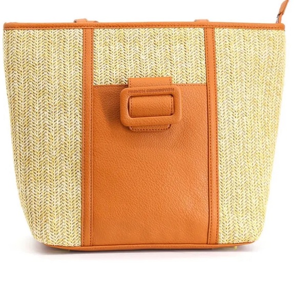 💛Rare Find💛 French Connection Lucia Straw Double Handle Tote Bag 👜 NWT - Picture 5 of 11